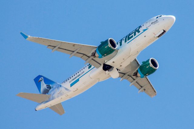 Airbus A320 (N350FR) - Frontier 2018 departs runway 17L bound for San Antonio, TX.