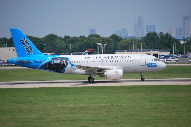 Airbus A319 (N717UW) - Rolling down runway 18C - 6/28/09