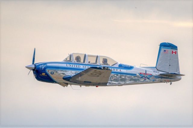 Beechcraft Mentor (N134JC) - Beech A45 over Livermore Municipal Airport. Veteran's Day 2020, Livermore CA.