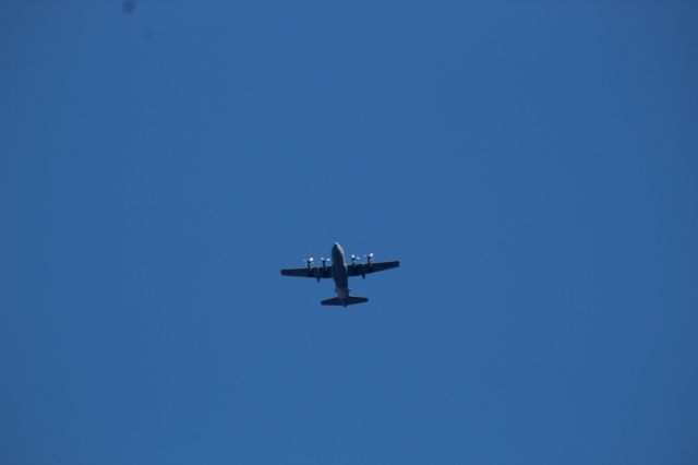 Lockheed C-130 Hercules (90-1057) - USAF C130 flying under call sign TREK01, flying over my house (Princeton, NC) at 7600ft