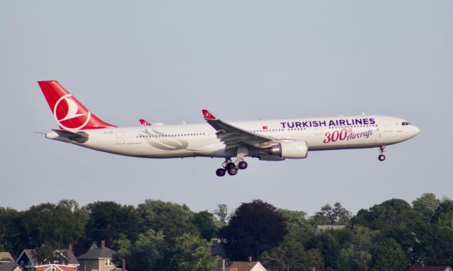 Airbus A330-300 (TC-LNC) - (08/08/2019) Turkish Airlines 300th Plane on final for 22L at BOS 