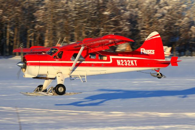 De Havilland Canada DHC-2 Mk1 Beaver (N232KT) - Winter landing at Lake Hood Seaplane Base