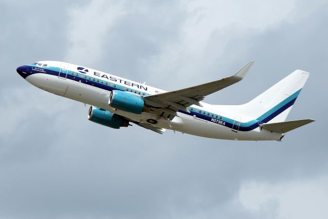 Boeing 737-700 (N278EA) - Eastern 980 departing for Miami carrying the BC baseball team to the NCAA Super Regionals. 