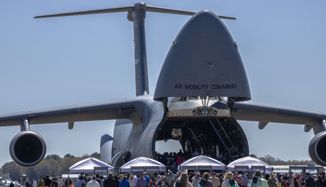 LOCKHEED C-5 Super Galaxy (87-0035) - Spectators taking the chance to walk through one of Dover's giants. You can really get a scale of just how big this airplane is!