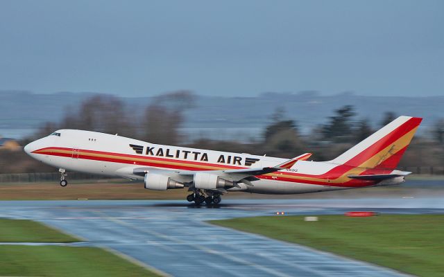 Boeing 747-400 (N402KZ) - kalitta air b747-481f n402kz dep shannon this morning 3/2/18.