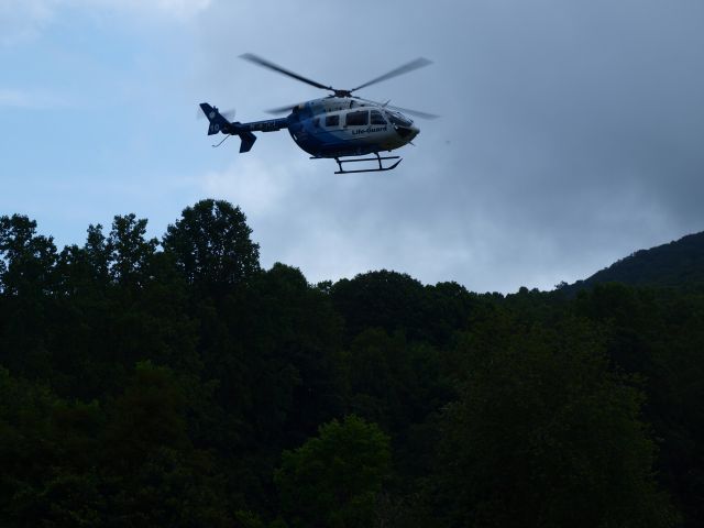 KAWASAKI EC-145 (N145CL) - Accident took place on the Blueridge Parkway in Virginia . They had to fly in two Life Guard helos to move the injured folks