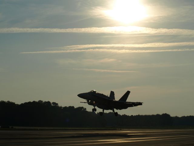 — — - Practicing aircraft carrier landings at Marine Corp Air Station in Beaufort, SC