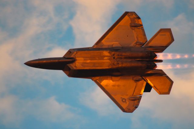 Lockheed F-22 Raptor (AFR8169) - And the belly view of the Raptor at sunset Oshkosh '23. 