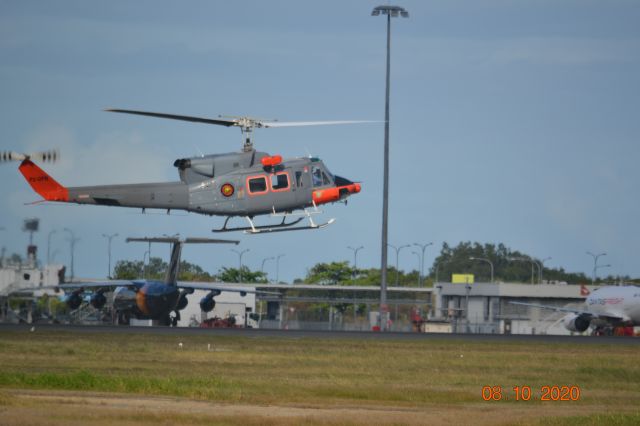 Bell VH-1 (P2-DFB) - Arriving Cairns, 8th October 2020 for maintenance at Skytek.br /br /PNG Defence Force Bell 212 under contract from Hevilift PNG