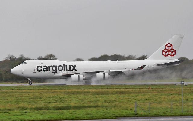 Boeing 747-400 (LX-ECV) - cargolux b747-4 lx-ecv landing at shannon 7/10/17.