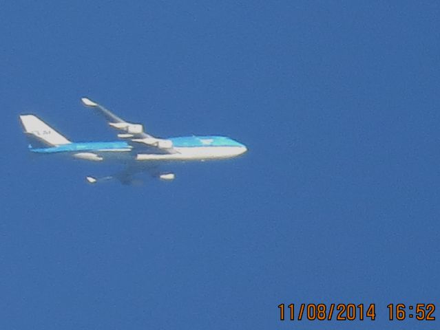 Boeing 747-400 (PH-BFP) - Korean Air Lines flight 685 from Amsterdam to Mexico City over Southeastern Kansas at 36,000 feet.