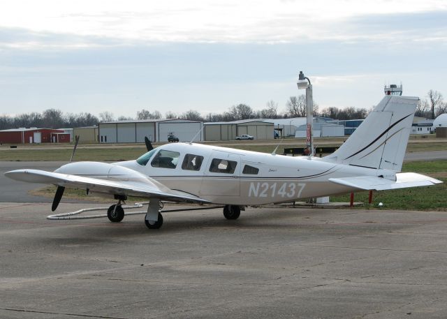Piper Seneca (N21437) - Parked at the self serve pump at Downtown Shreveport.