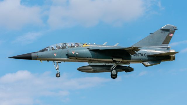 DASSAULT-BREGUET Mirage F1 (N607AX) - A former French Air Force Mirage F1B, now operated by ATAC. Returning from a four ship sortie September 17, 2020.br /Serial 517, was 118-SC in French service.