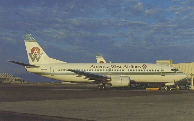 BOEING 737-300 (N150AW) - SCANNED FROM POSTCARDbr /AMERICA WEST