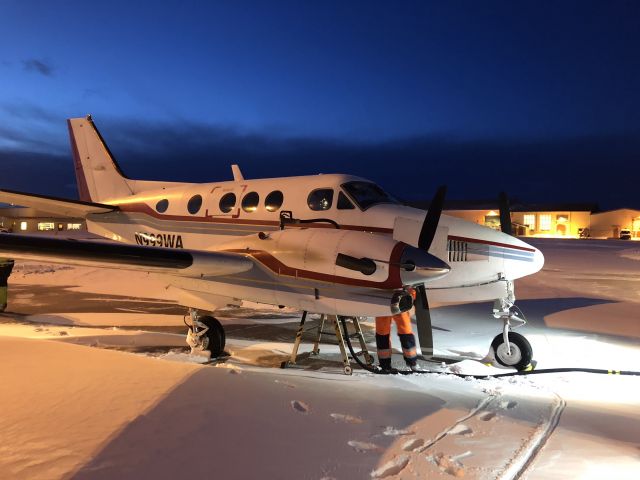 Beechcraft King Air 90 (N999WA) - A winter day in Iceland. On a ferry flight from Europe to the USA. 12 FEB 2018.