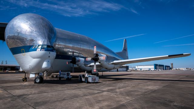 N941NA — - The infamous B377SGT Super Guppy saying "look at my good side" on the NASA Air Operations ramp at Ellington Field, Houston, TX.  Taken with a Sony a7r ii and Tamron 17-28/f2.8