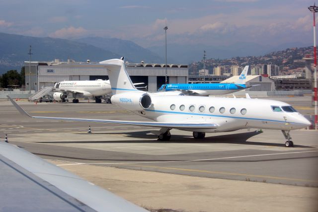Gulfstream Aerospace Gulfstream G650 (N650HA) - Jet Aviation Flight Services Gulfstream G650ER parked on the ramp on 19-Jun-23.