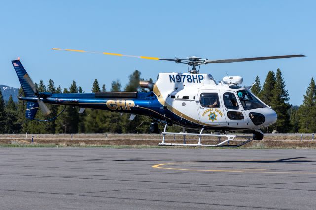 Eurocopter AS-350 AStar (N978HP) - CHP Valley Division's AS50 taking off from Truckee headed to Renown Regional Medical Center with a patient aboard