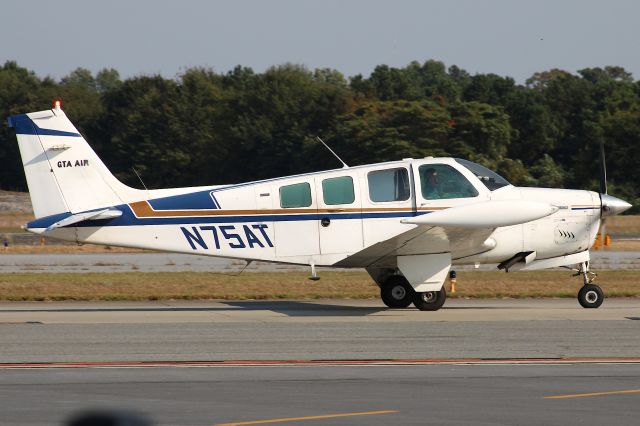 Beechcraft Bonanza (36) (N75AT) - 1974 Beechcraft A36 Bonanza. BIG DEE 507 (GTX507) departing to KBHM. Photo taken on 10/7/2020.