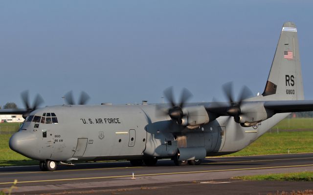 Lockheed C-130 Hercules (06-8610) - usaf ramstein c-130j 06-8610 taxiing for dep from shannon 3/10/15