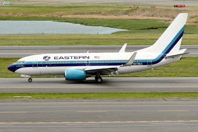 Boeing 737-700 (N278EA) - Eastern 938 arriving from Miami to pick up the Boston College baseball team