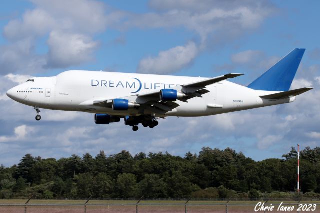 Boeing Dreamlifter (N780BA) - Boeing's Dreamlifter landing on runway 34 (9/19)