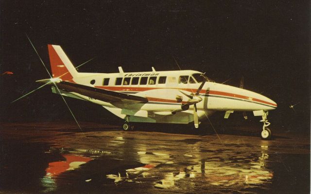 Beechcraft Airliner (N1065X) - scanned from postcardbr /christman air system