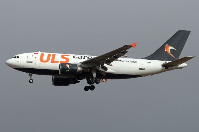 Airbus A310 (TC-LER) - 26/05/2021: Cargo flight from Istanbul, jusr emerged from the low clouds for a final to runway 21.