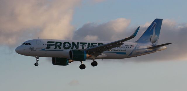 Airbus A320neo (N375FR) - On approach to MIA on the afternoon of the 13th of March, 2021. 