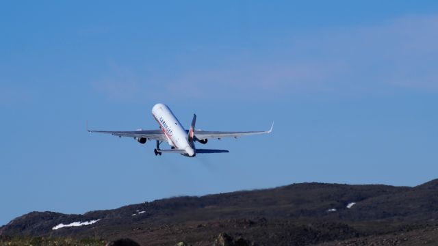 Boeing 757-200 (C-FGKJ) - At the Iqaluit airport. July 2, 2017