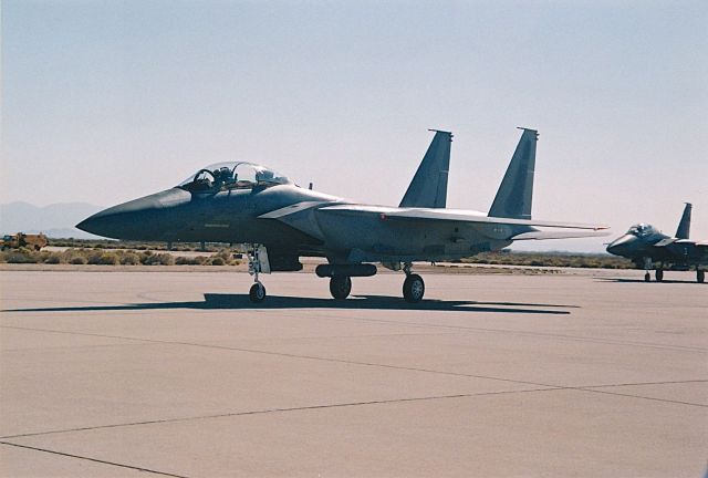 McDonnell Douglas F-15 Eagle — - F-15 that was the wing man when Gen. Chuck Yeager made his final USAF super sonic flight at the Edwards AFB Open House and Air Show