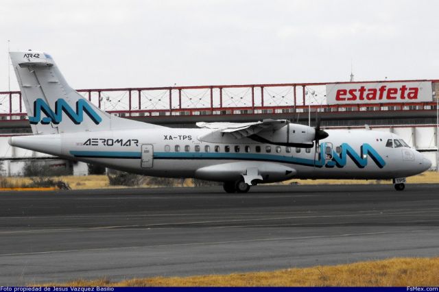 ALENIA Surveyor (ATR-42-500) (XA-TPS) - Taxing  via  Alpha   to  the runway  14, departure  to MMMX.