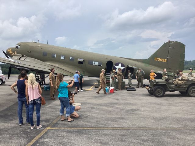 Douglas DC-3 (N34DF) - Restored C-53 Skytrooper on display 7/1/2023 with era matching props and volunteer re-enactors. Restored, owned, operated and maintained by Vintage Wings Inc.