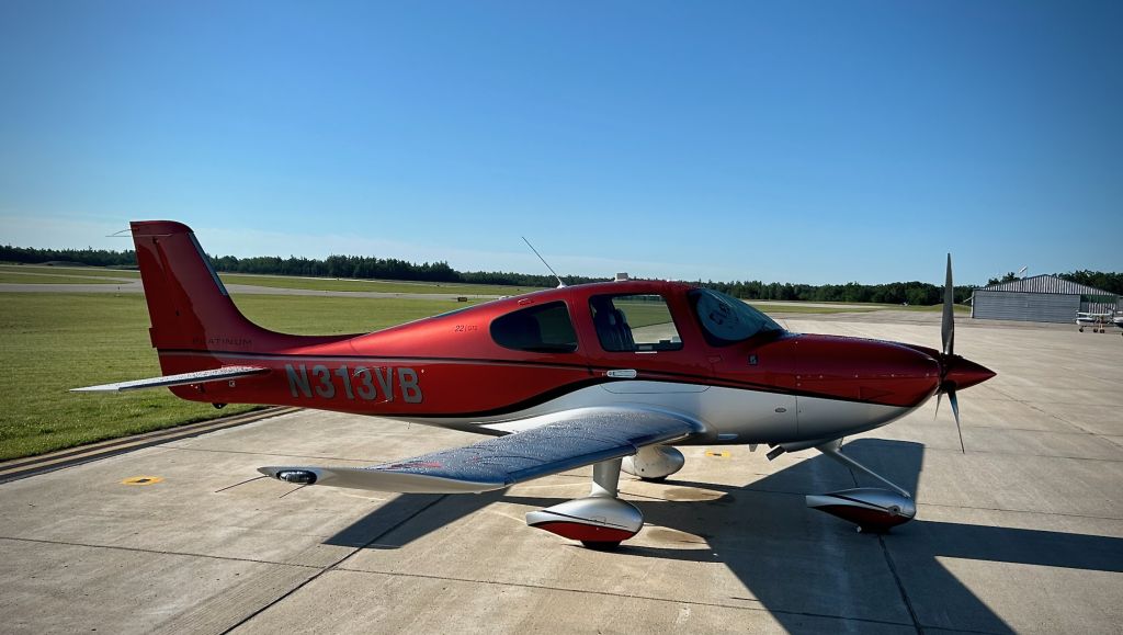 Cirrus SR-22 (N313VB) - Sunrise at Alpena Regional Airport during MIWG Emcampment. Was privileged to fly it with the owner the night before.