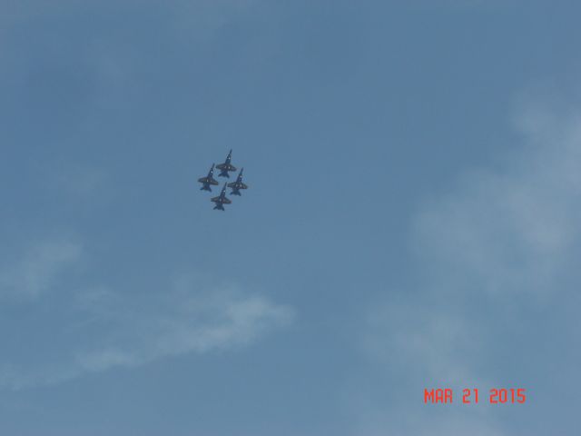 McDonnell Douglas FA-18 Hornet — - The Blue Angels in Diamond Formation at Melbourne Air Show 21MAR15 Diamond Formation