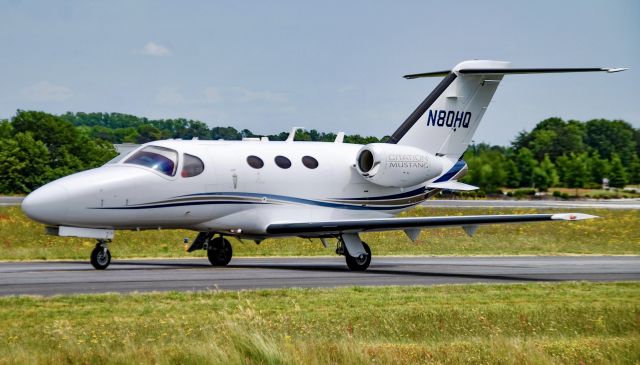 Cessna Citation Mustang (N80HQ) - A Citation Mustang just after landing at GMU.  5/7/2023.