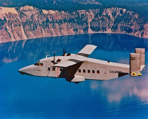 HIGHER CLASS Super Hornet (N867) - Shorts C-23B Sherpa over Crater Lake, Oregon