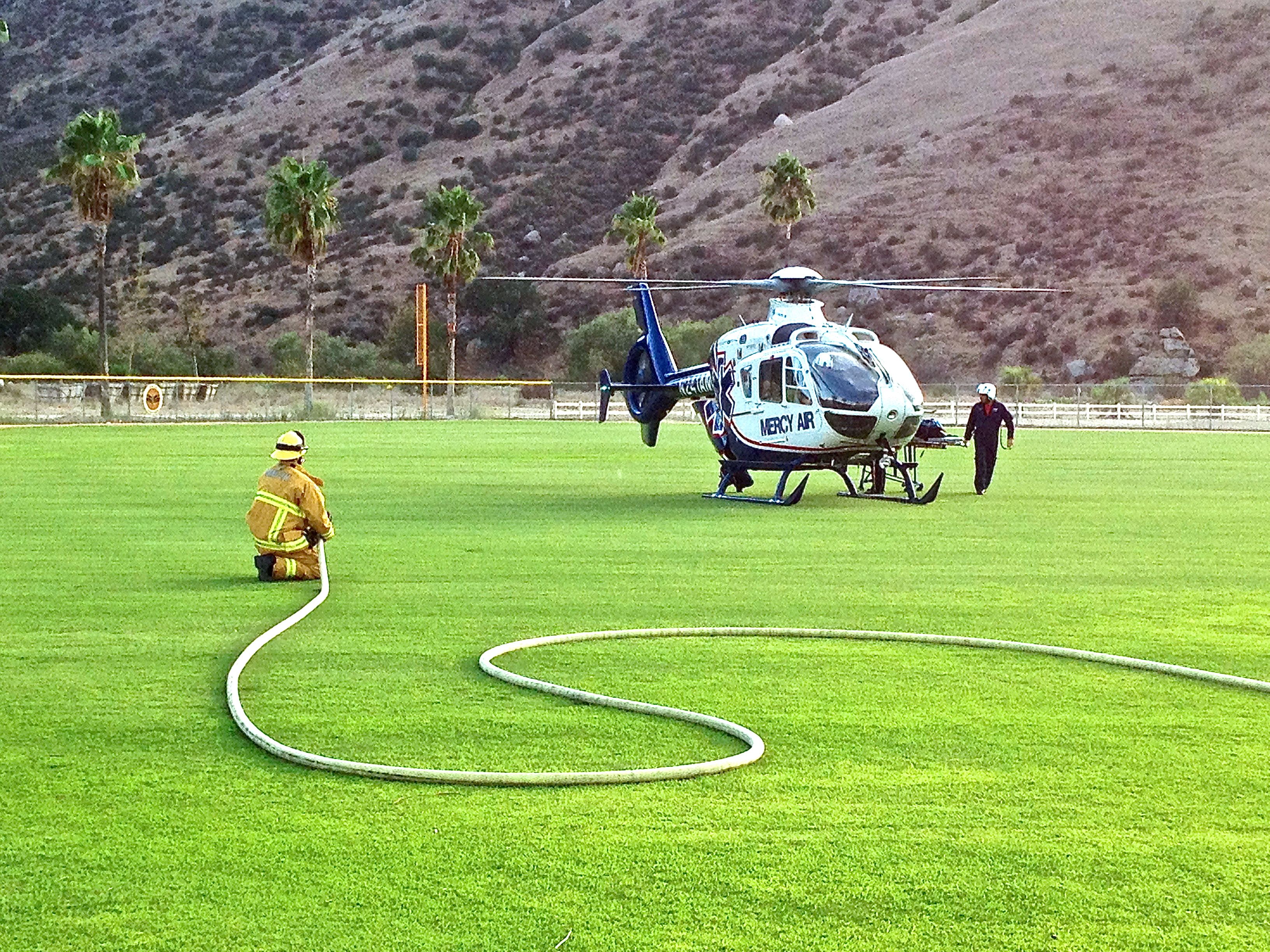 Eurocopter EC-635 (N241AM) - Mercy 5 arriving on scene for medivac