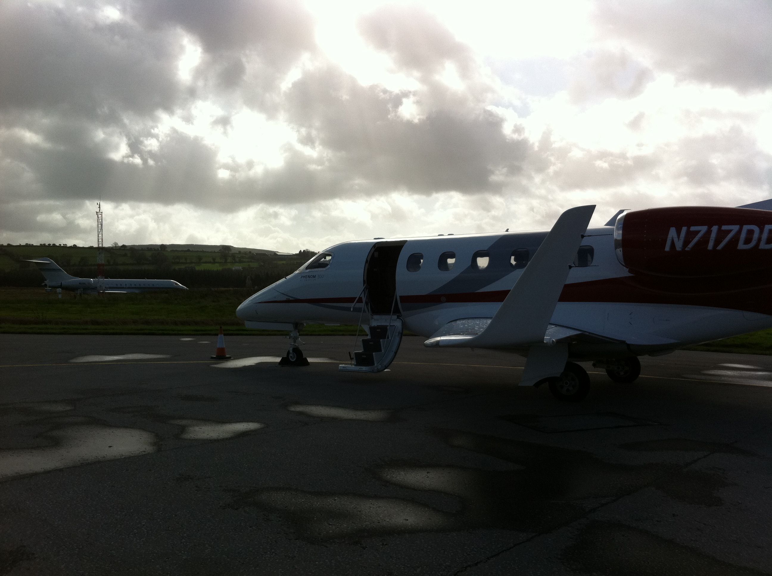 Embraer Phenom 300 (N717DD) - First transatlantic landing Phenom 300 N717DD.  Gander to Kerry, Ireland.