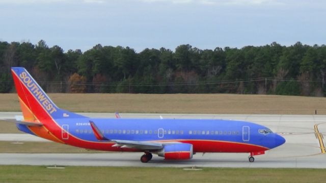 N364SW — - Southwest usually doesnt use runway 23R/5L at RDU, so it was an awesome treat when they did!  Southwest 1697 departing to St Louis 47 minutes late, due to a storm at St Louis, at 1:37 P.M.  Taken November 29, 2016 with Sony HDR-CX230.  