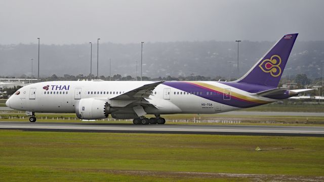 Boeing 787-8 (HS-TQA) - Boeing 787 Thai International HS-TQA runway 03 YPPH 08/09/18.