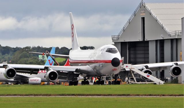 Boeing 747-400 (LX-NCL) - cargolux b747-4f lx-ncl after painting into retro livery by iac in shannon 13/7/20.