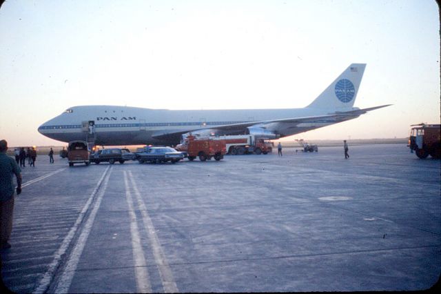 Boeing 747-200 — - I took this photo with a Pentax 35 mm in the early 1970’s. Notice the absence of airport security.