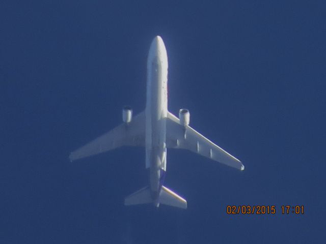 Boeing MD-11 (N576FE) - FedEx flight 582 from MEM to PDX over Southeastern Kansas at 36,000 feet.