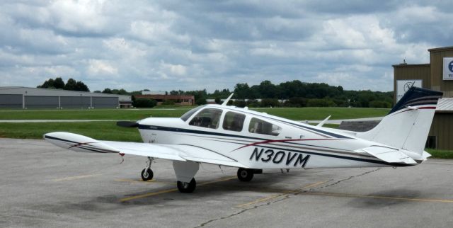 Beechcraft Bonanza (33) (N30VM) - Catching some tarmac time is this 1973 Beech F33A Bonanza in  the Summer of 2021.