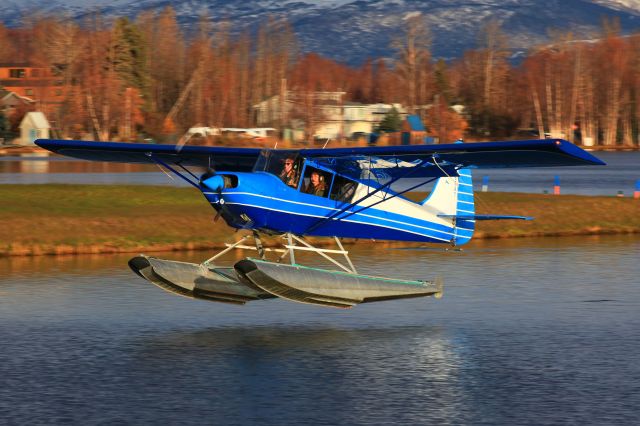 N65AT — - Fall sunset return to Lake Hood.