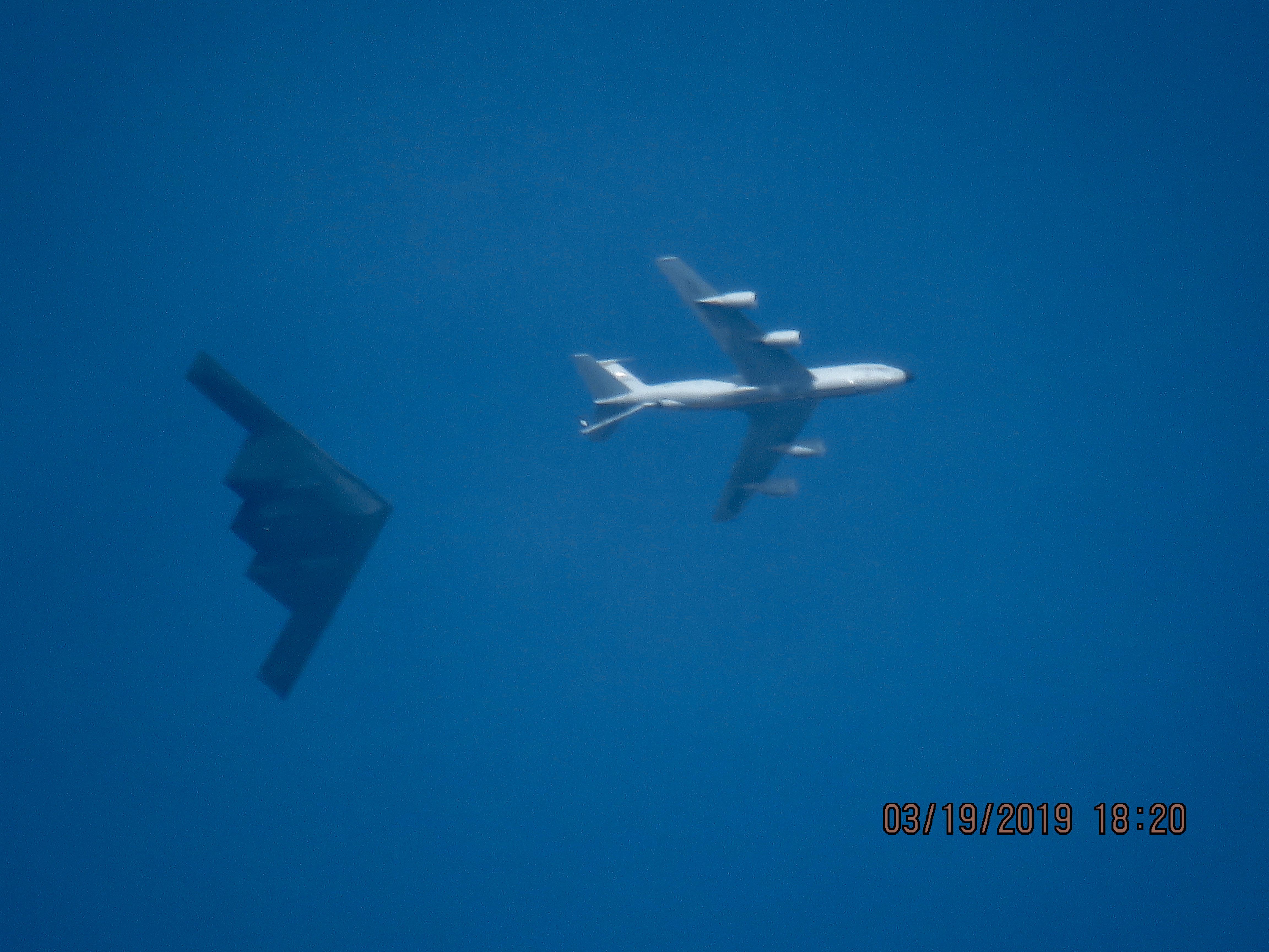 Northrop Spirit (93-1085) - 121st ARW  from the Ohio Air National Guard refueling a B2 Spirit 