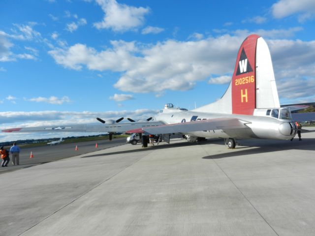 Boeing B-17 Flying Fortress (N5017N) - B-17 Aluminum  Overcast On The Final Day Of The EAA Chapter 186 Tour. The Airplane Did Not Fly That Day Due To 20 KT Winds, And I Was Freezing!