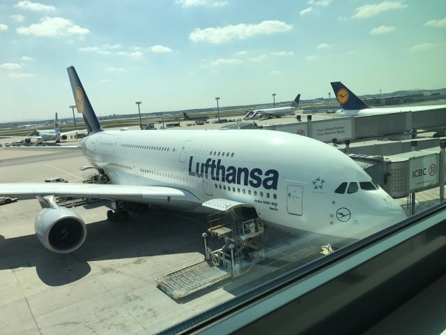 Airbus A380-800 — - Waiting in the tarmac.