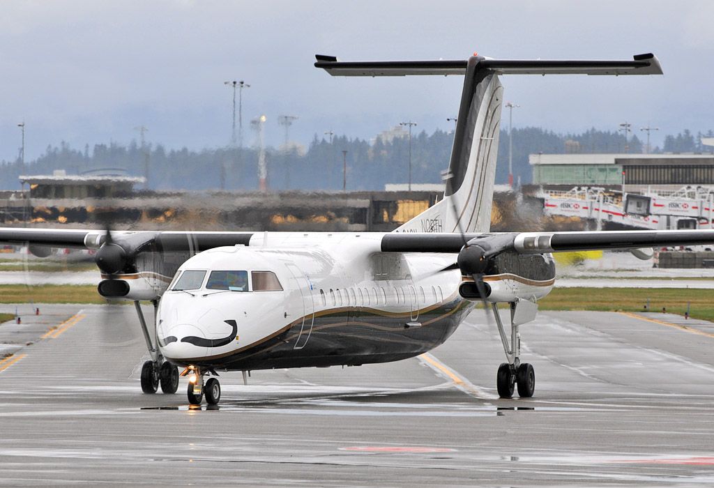 de Havilland Dash 8-300 (C-GAQN) - Painted with a moustache to celebrate Movember (Novemebr) to raise awareness for men's health, specifically prostate cancer and male mental health initiatives.